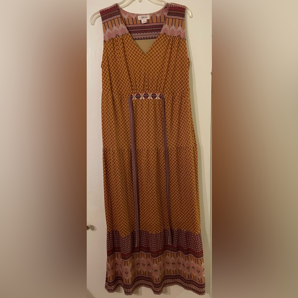 "Style & Co" V-Neck Sleeveless Maxi Dress Women's Boho Western Size M